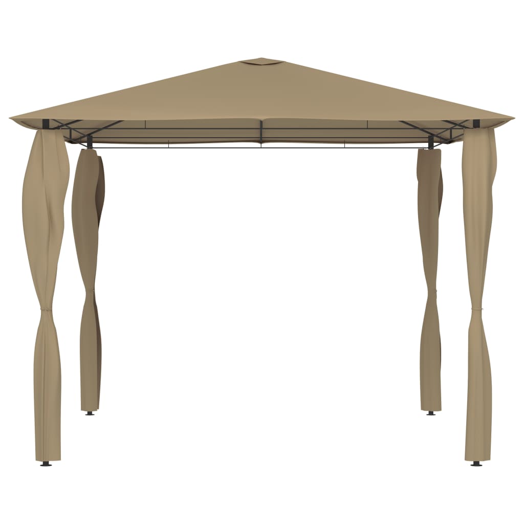 vidaXL Gazebo | Taupe | Fabric, steel | 3x3m | UV-resistant materials | Gazebo - 3 x 3 x 2.6 m