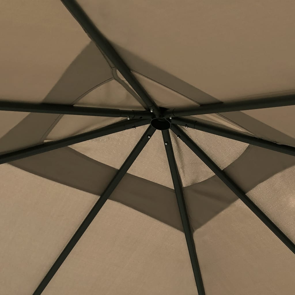 vidaXL Gazebo | Taupe | Fabric, steel | 3x3m | UV-resistant materials | Gazebo - 3 x 3 x 2.6 m