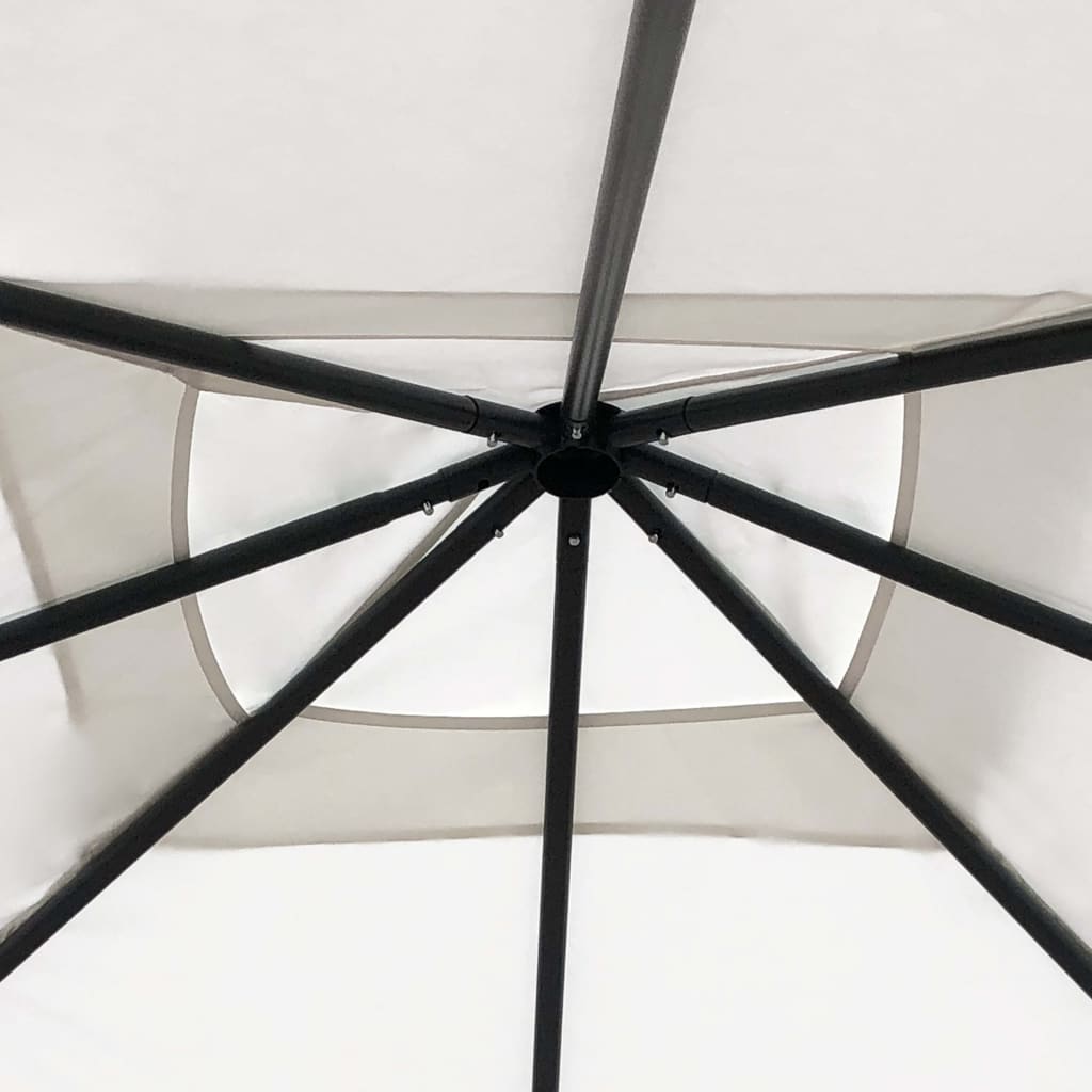 vidaXL Gazebo | Cream | Steel | 3x3m | Durable | Gazebo | Square | Modern - 3 x 3 x 2.6 m