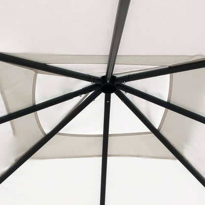 vidaXL Gazebo | Cream | Steel | 3x3m | Durable | Gazebo | Square | Modern - 3 x 3 x 2.6 m