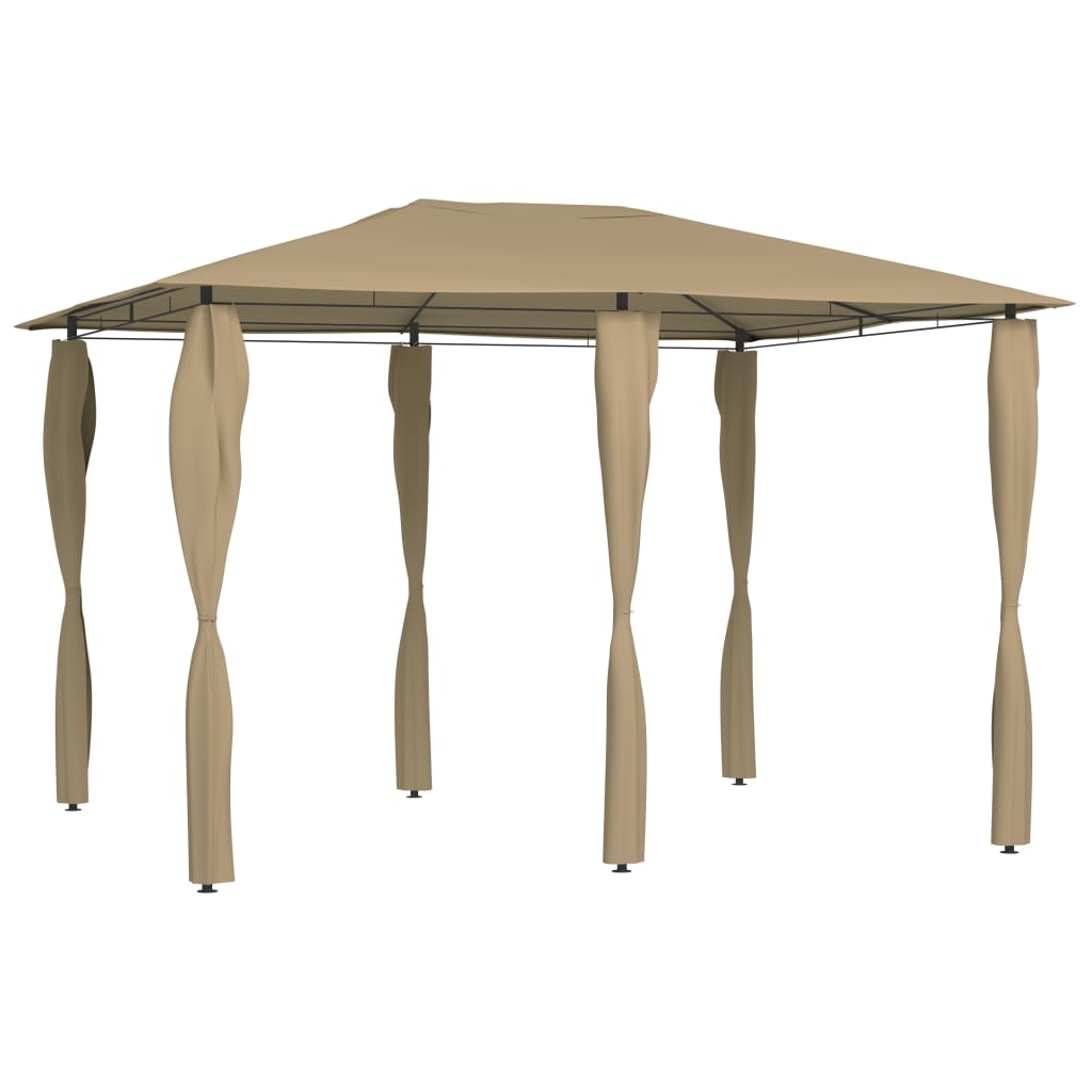 vidaXL Gazebo with Post Covers 3x4x2.6 m Taupe 160 g/m² - 3 x 4 x 2.6 m