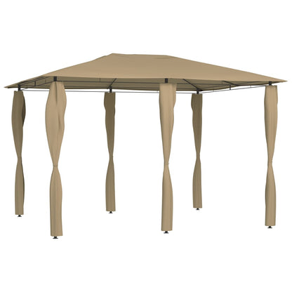 vidaXL Gazebo with Post Covers 3x4x2.6 m Taupe 160 g/m² - 3 x 4 x 2.6 m