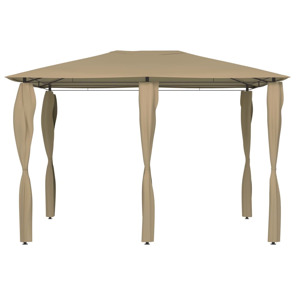 vidaXL Gazebo with Post Covers 3x4x2.6 m Taupe 160 g/m² - 3 x 4 x 2.6 m