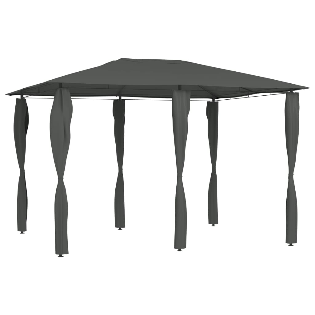 vidaXL Gazebo with Post Covers 3x4x2.6 m Anthracite 160 g/m² - 3 x 4 x 2.6 m