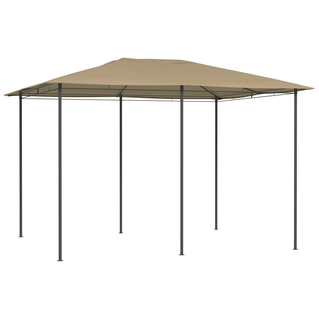 vidaXL Gazebo | Taupe | Fabric, Steel | Large | Durable | Gazebo | Rectangular - 3 x 4 x 2.6 m