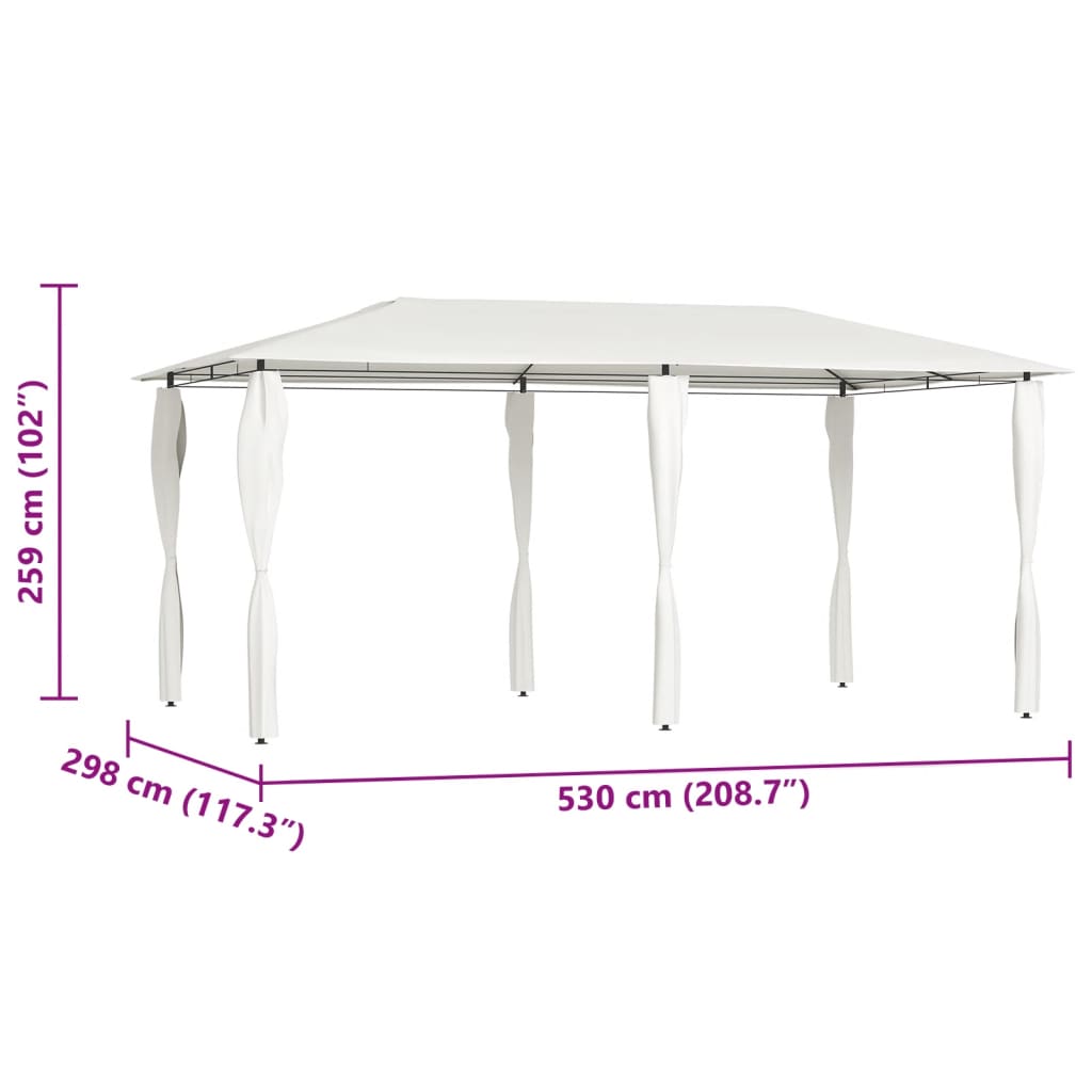 vidaXL Gazebo | Cream | Fabric, Steel | 2.98x5.3x2.59 m | Durable | Gazebo