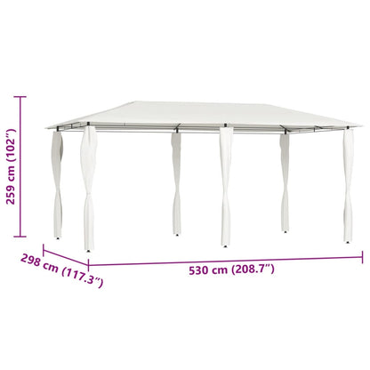 vidaXL Gazebo | Cream | Fabric, Steel | 2.98x5.3x2.59 m | Durable | Gazebo