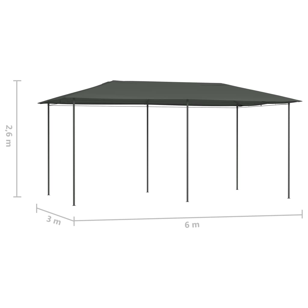 vidaXL Gazebo | Anthracite | Fabric | Large | Seats Many | Gazebo | Rectangular - 2.98 x 5.3 x 2.59 m