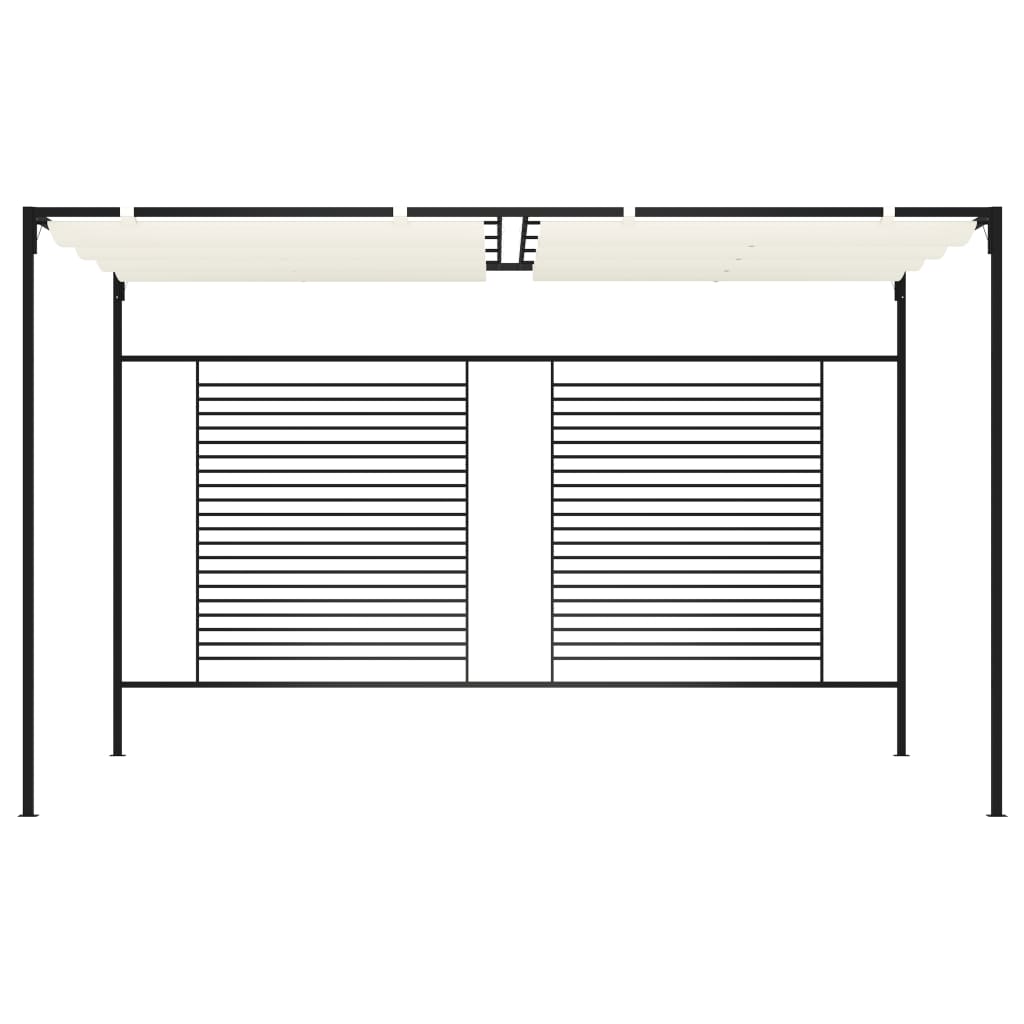 vidaXL Gazebo with Retractable Roof 3x4x2.3 m Cream 180 g/m²