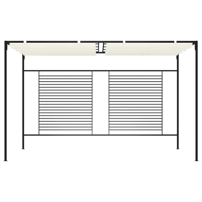 vidaXL Gazebo with Retractable Roof 3x4x2.3 m Cream 180 g/m²