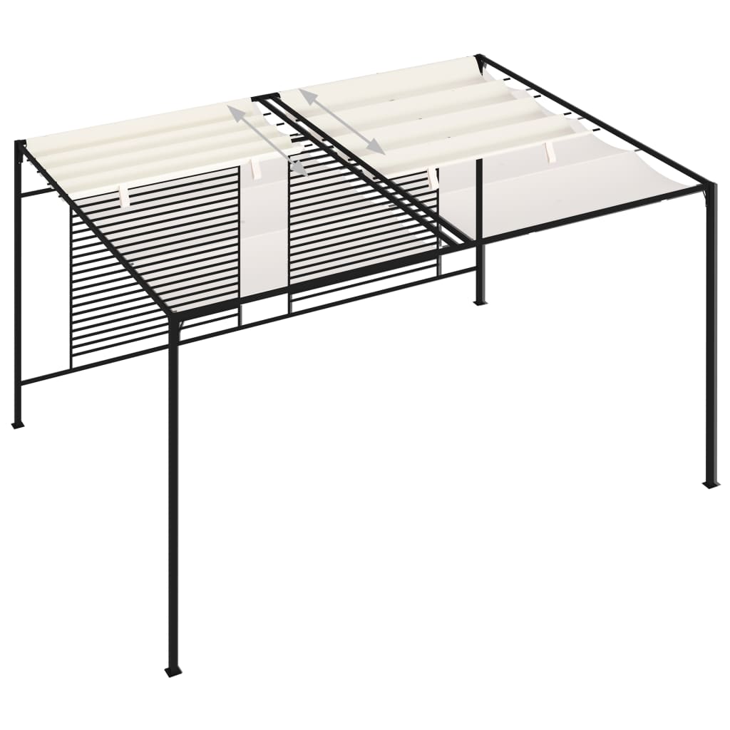 vidaXL Gazebo with Retractable Roof 3x4x2.3 m Cream 180 g/m²