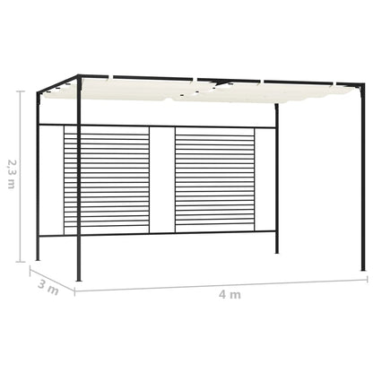 vidaXL Gazebo with Retractable Roof 3x4x2.3 m Cream 180 g/m²