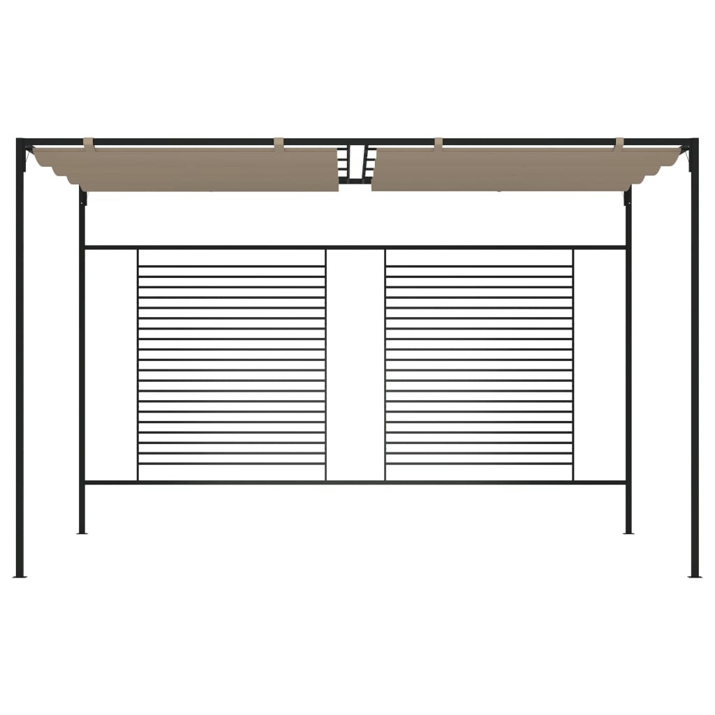 vidaXL Gazebo with Retractable Roof 3x4x2.3 m Taupe 180 g/m²