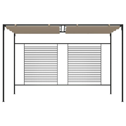 vidaXL Gazebo with Retractable Roof 3x4x2.3 m Taupe 180 g/m²