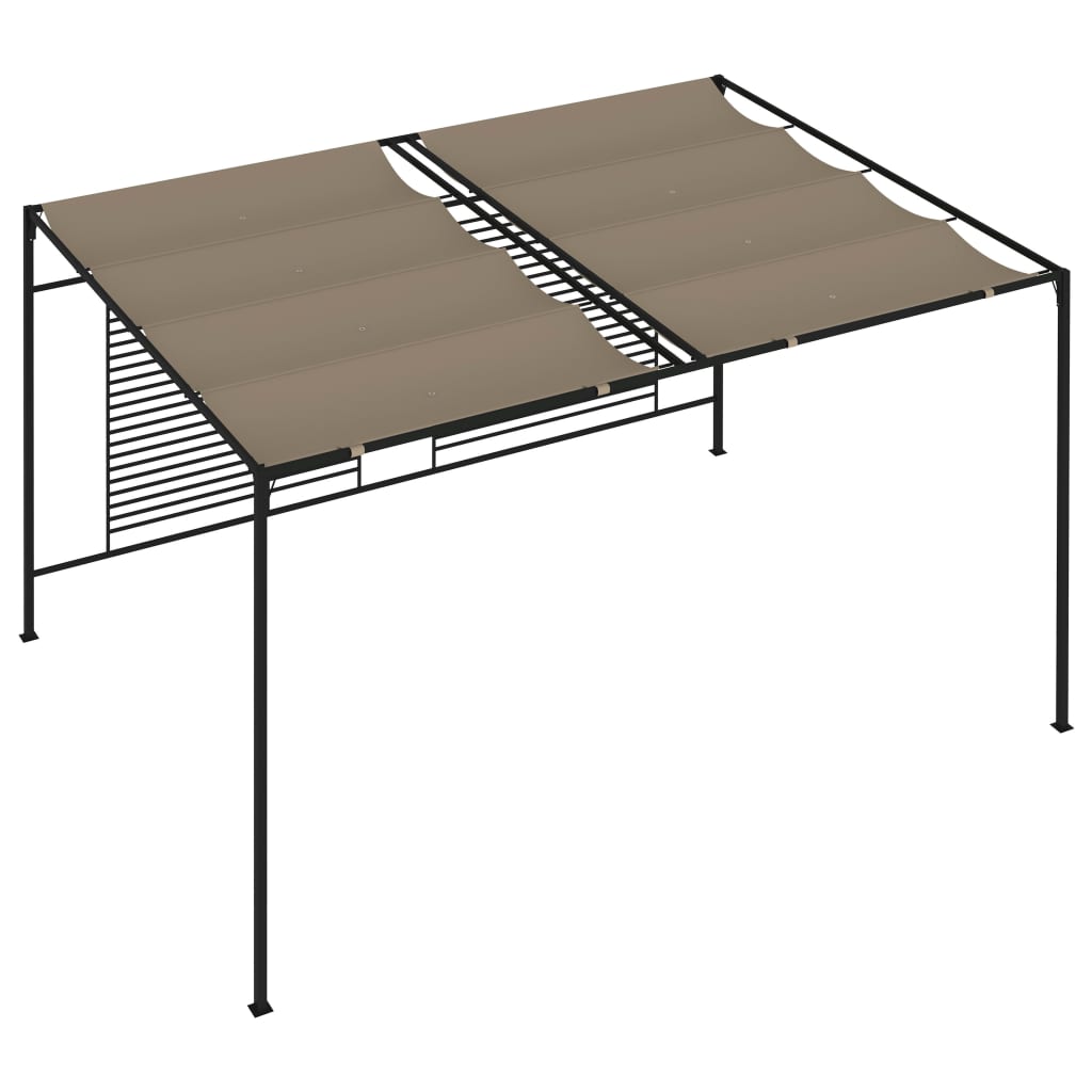 vidaXL Gazebo with Retractable Roof 3x4x2.3 m Taupe 180 g/m²