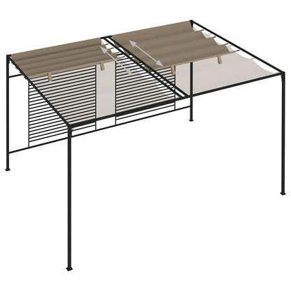 vidaXL Gazebo with Retractable Roof 3x4x2.3 m Taupe 180 g/m²
