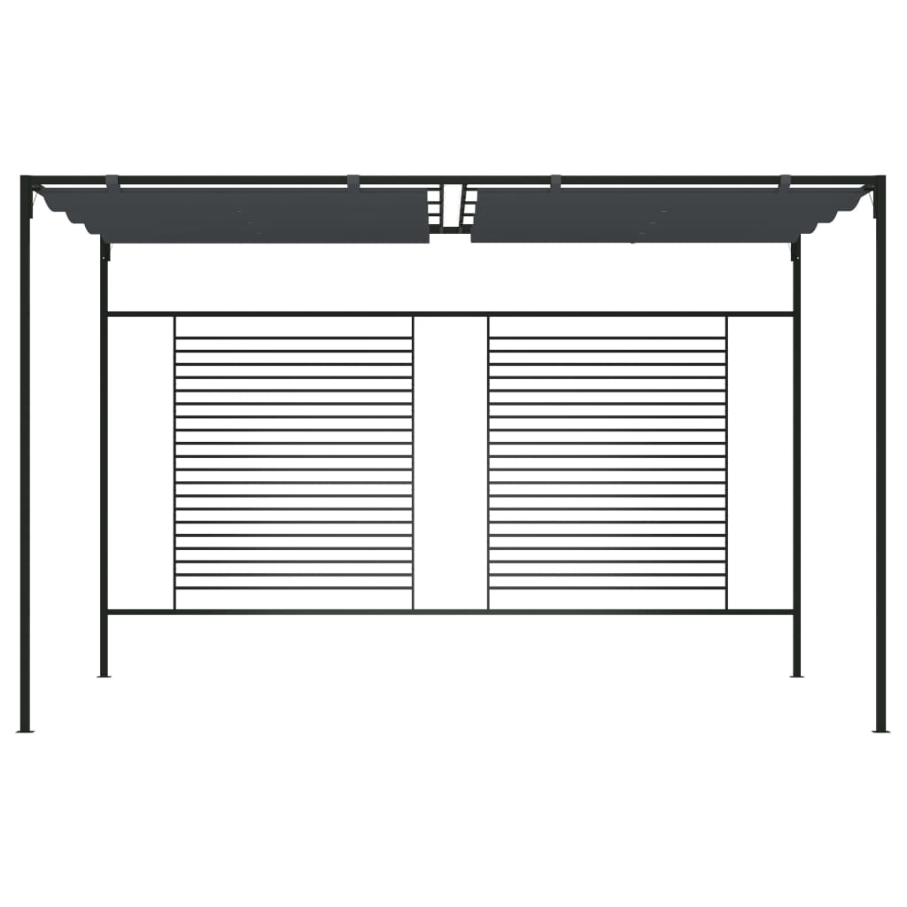 vidaXL Gazebo with Retractable Roof 4x3x2.3 m Anthracite 180 g/m²