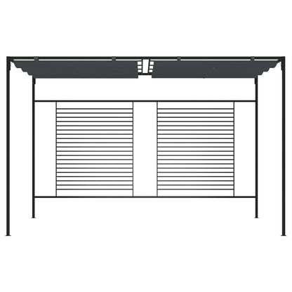 vidaXL Gazebo with Retractable Roof 4x3x2.3 m Anthracite 180 g/m²