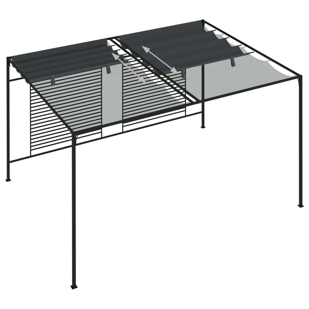 vidaXL Gazebo with Retractable Roof 4x3x2.3 m Anthracite 180 g/m²