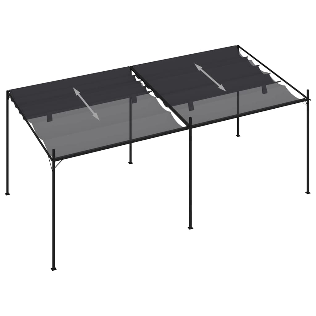 vidaXL Gazebo with Retractable Roof 600x300x233 cm Anthracite
