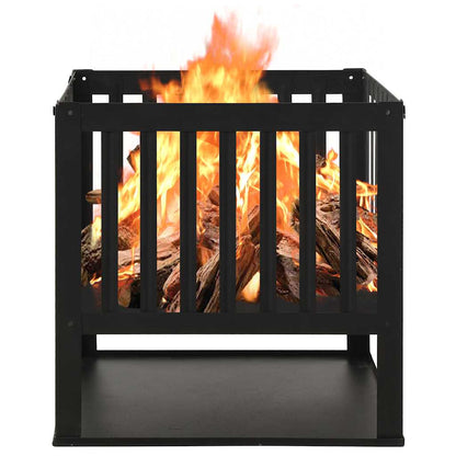 vidaXL Fire Pit 40x40x40 cm Steel - Black