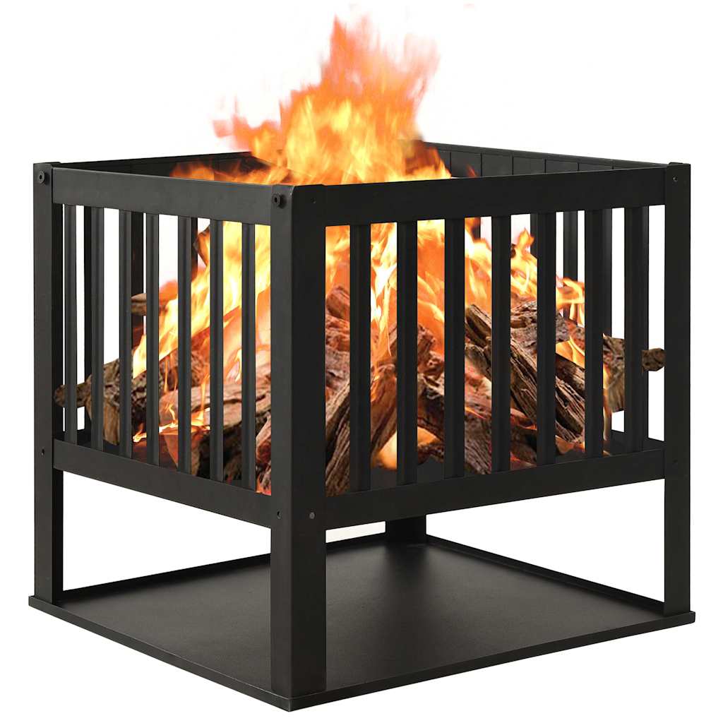 vidaXL Fire Pit 40x40x40 cm Steel - Black