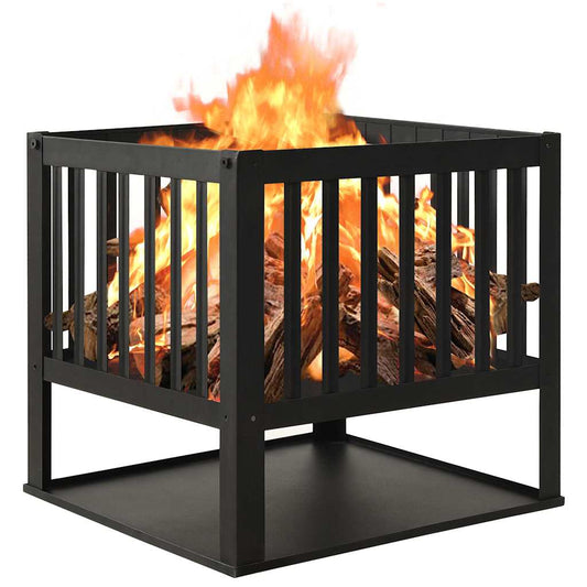 vidaXL Fire Pit 40x40x40 cm Steel - Black
