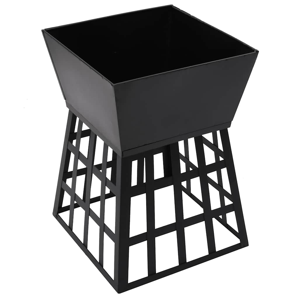 vidaXL 2-in-1 Fire Pit and BBQ 34x34x48 cm Steel - Black