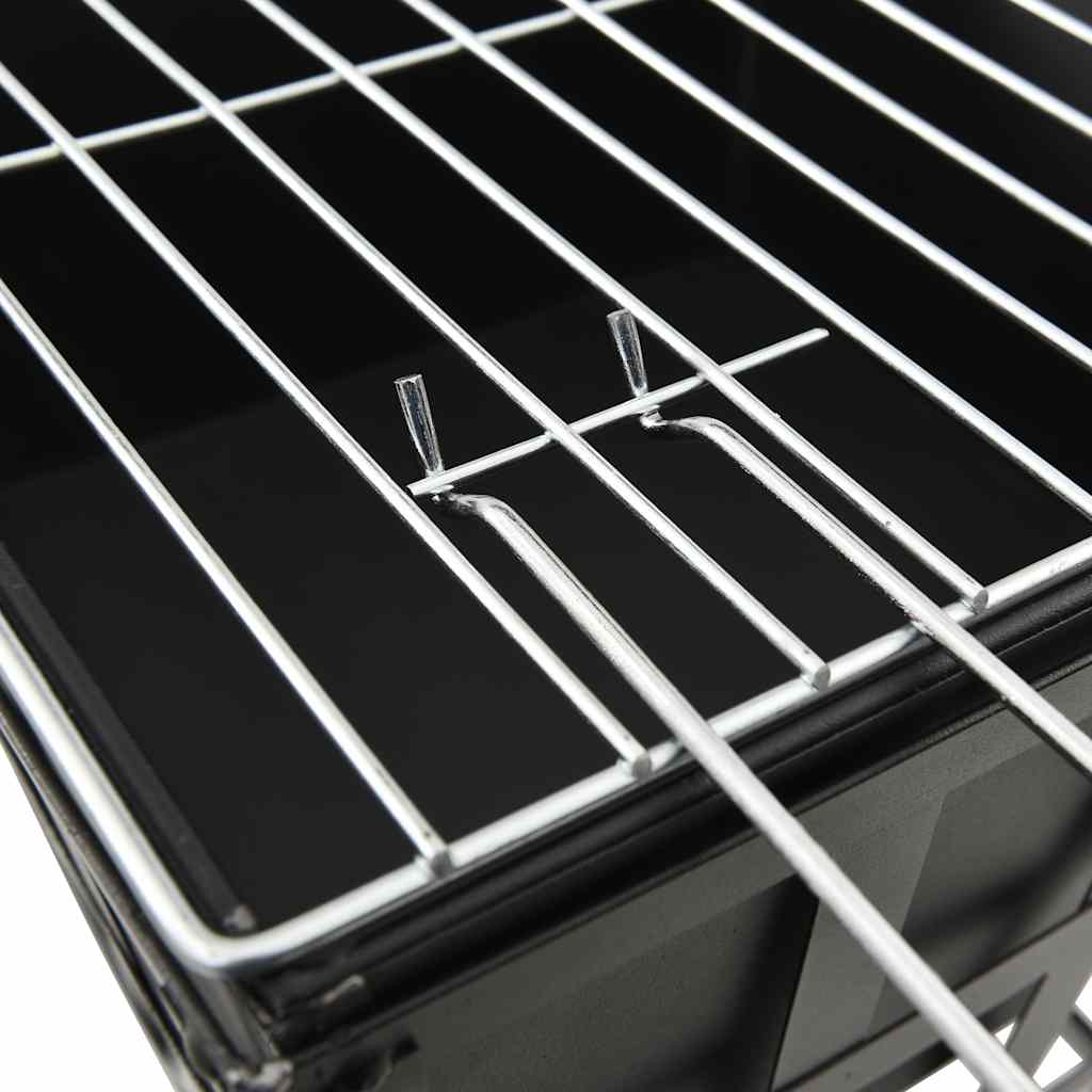 vidaXL 2-in-1 Fire Pit and BBQ 34x34x48 cm Steel - Black - 10602