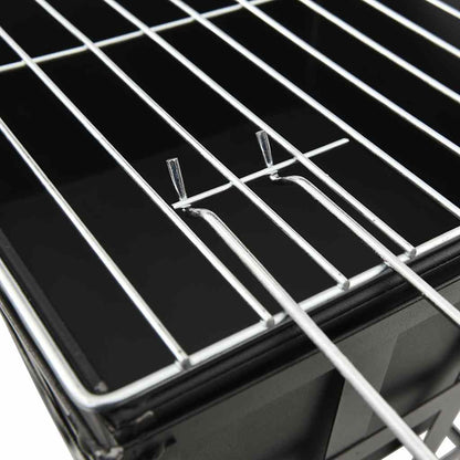 vidaXL 2-in-1 Fire Pit and BBQ 34x34x48 cm Steel - Black - 10602