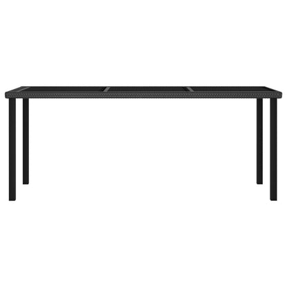 vidaXL Garden Dining Table Black 180x70x73 cm Poly Rattan