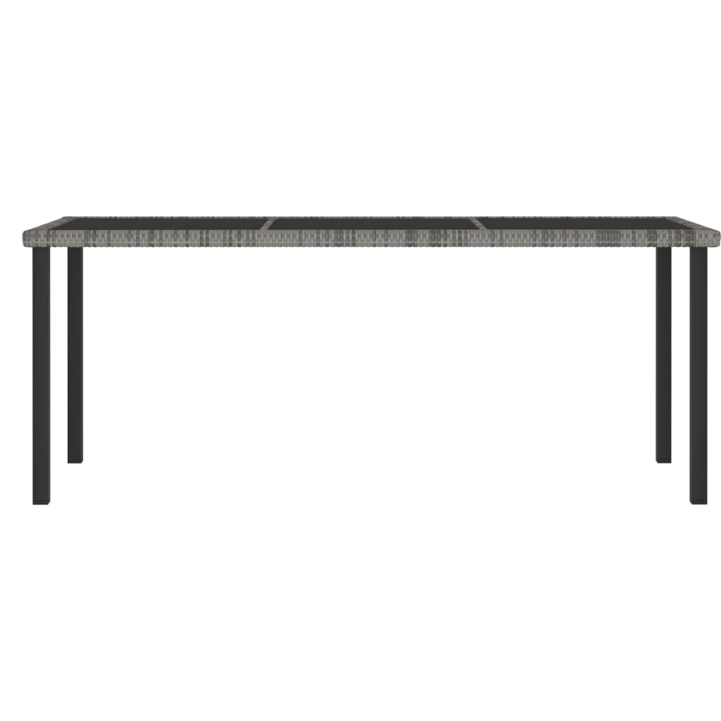 vidaXL Garden Dining Table Grey 180x70x73 cm Poly Rattan