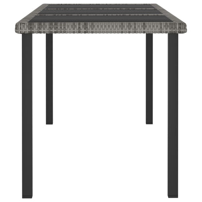 vidaXL Garden Dining Table Grey 180x70x73 cm Poly Rattan