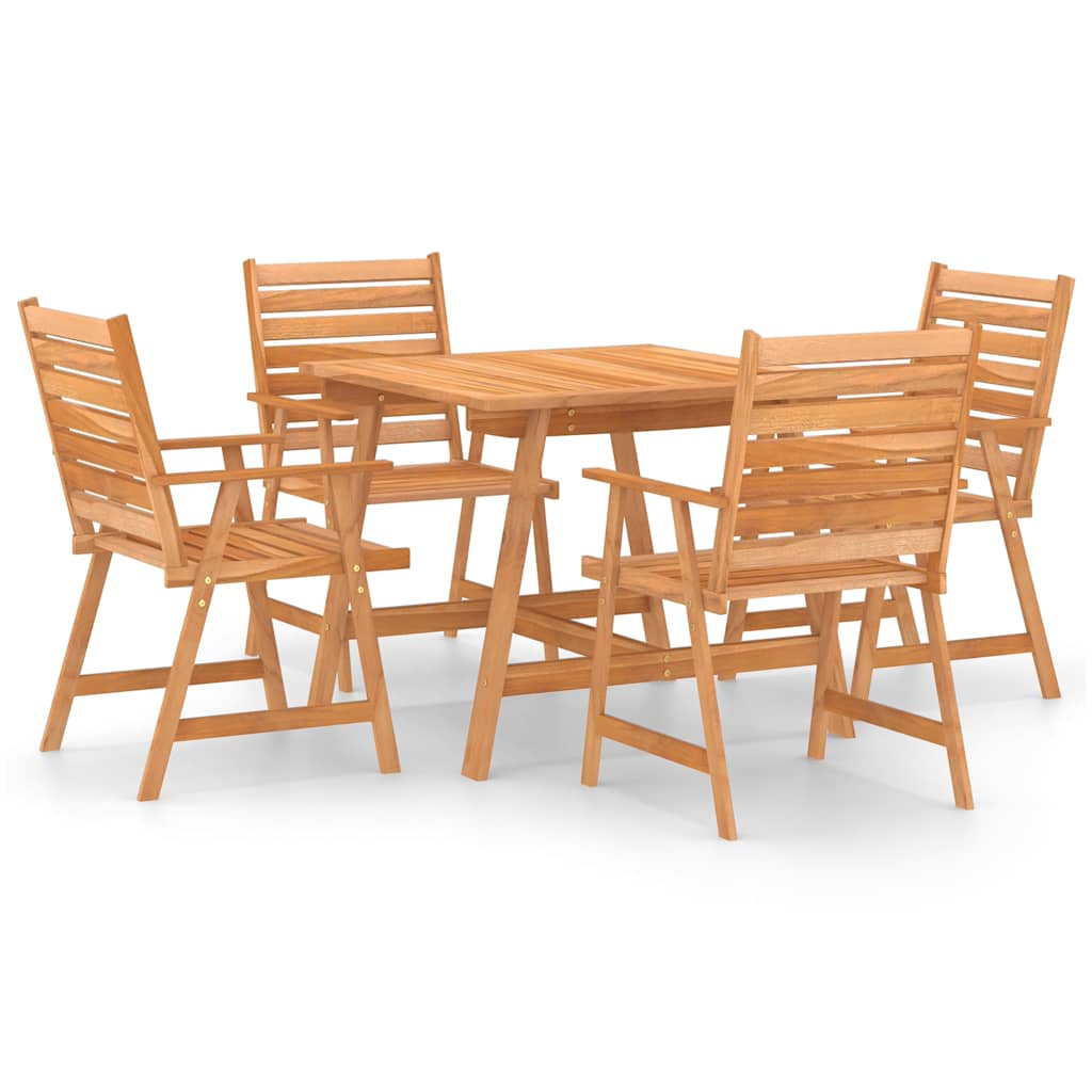vidaXL 5 Piece Garden Dining Set Solid Acacia Wood - Brown