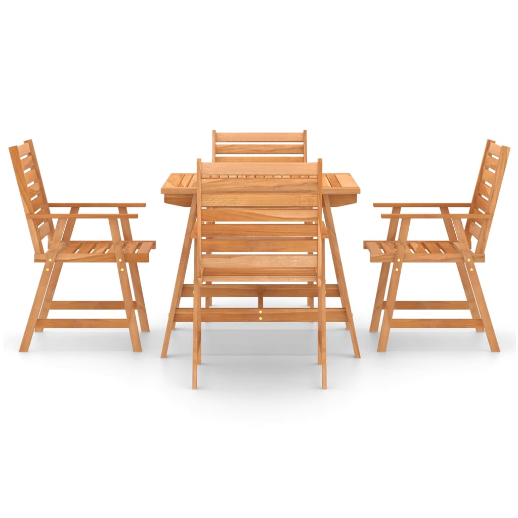 vidaXL 5 Piece Garden Dining Set Solid Acacia Wood - Brown