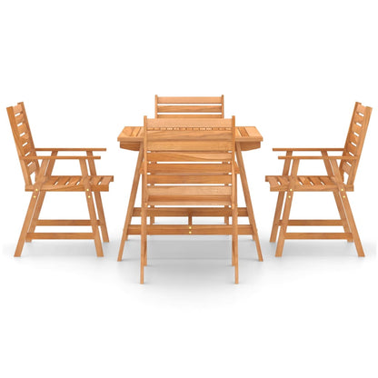 vidaXL 5 Piece Garden Dining Set Solid Acacia Wood - Brown