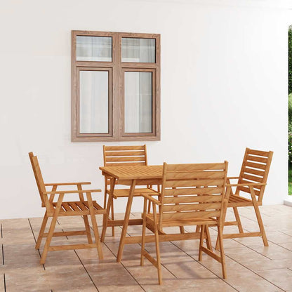 vidaXL 5 Piece Garden Dining Set Solid Acacia Wood - Brown