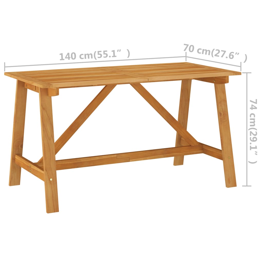 vidaXL Outdoor Dining Set | Rich Wood Brown | Solid Acacia Wood | Medium