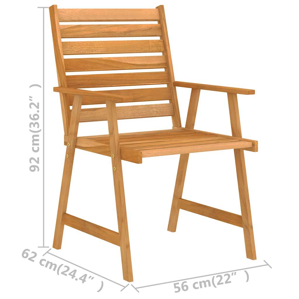 vidaXL Outdoor Dining Set | Rich Wood Brown | Solid Acacia Wood | Medium