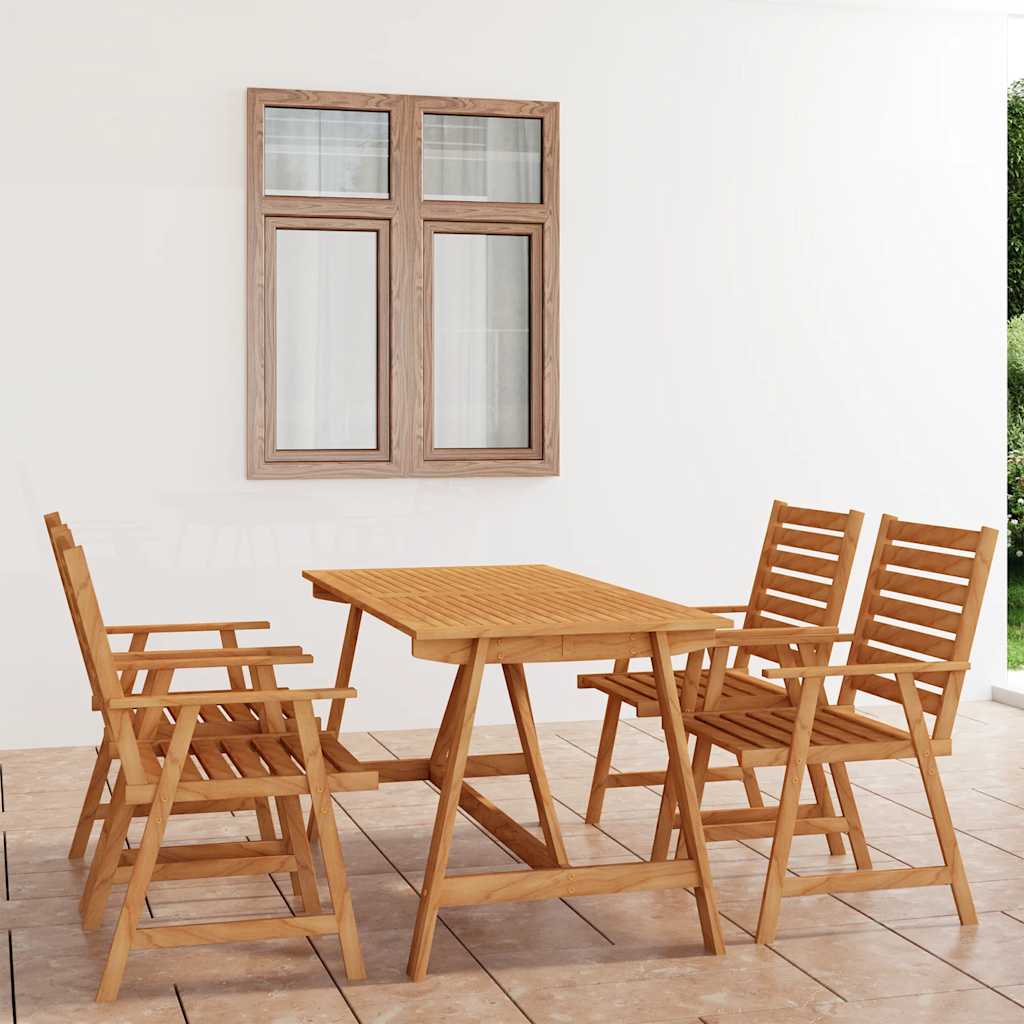 vidaXL Outdoor Dining Set | Rich Wood Brown | Solid Acacia Wood | Medium