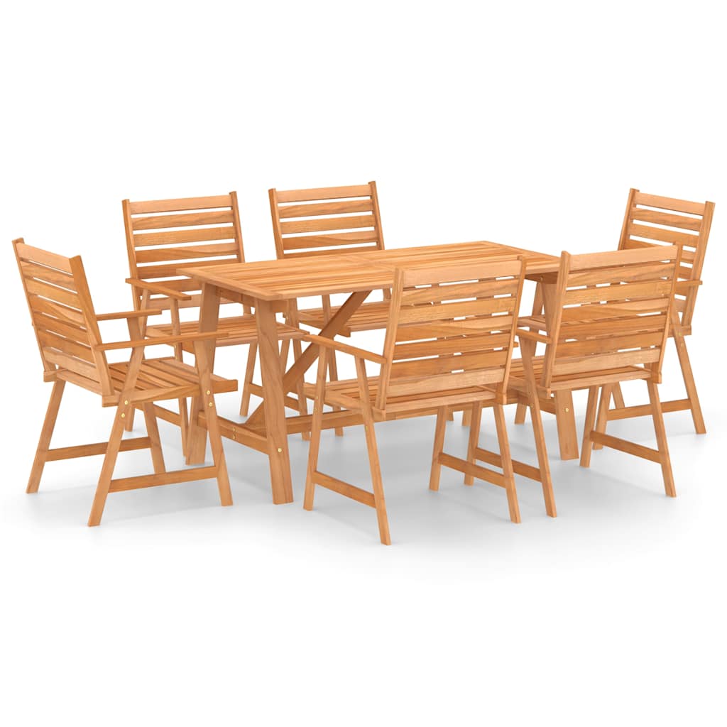 vidaXL Outdoor Dining Set | Solid Acacia wood | Medium | Seats Many - Brown