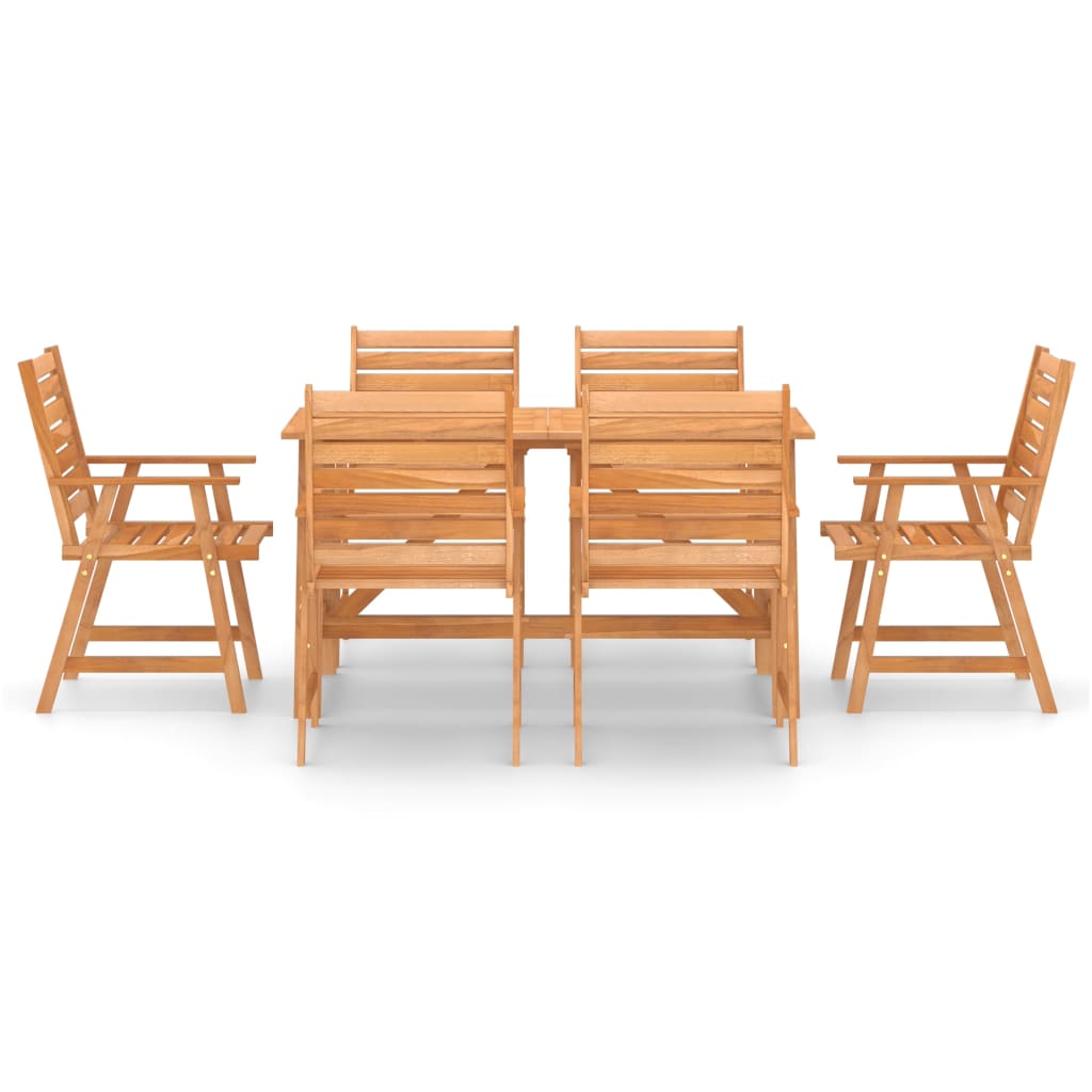 vidaXL Outdoor Dining Set | Solid Acacia wood | Medium | Seats Many - Brown