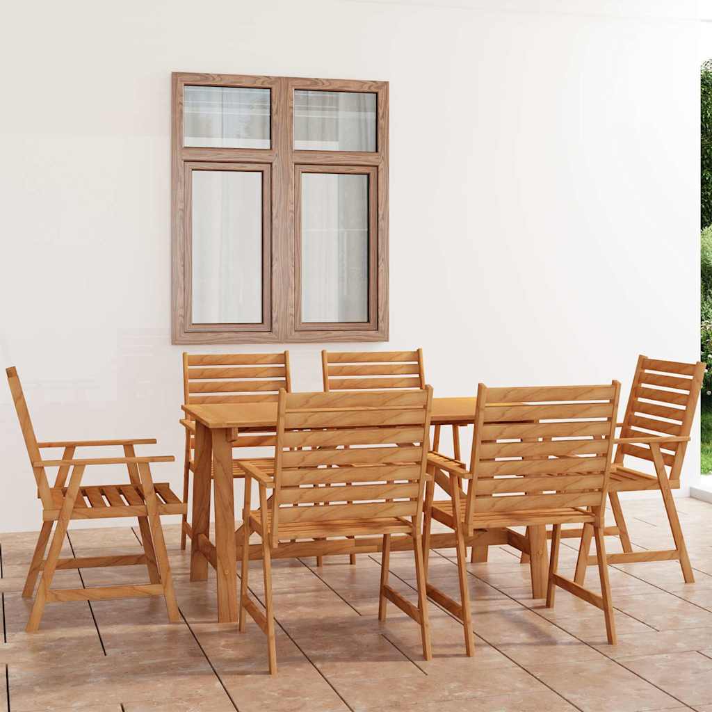 vidaXL Outdoor Dining Set | Solid Acacia wood | Medium | Seats Many - Brown