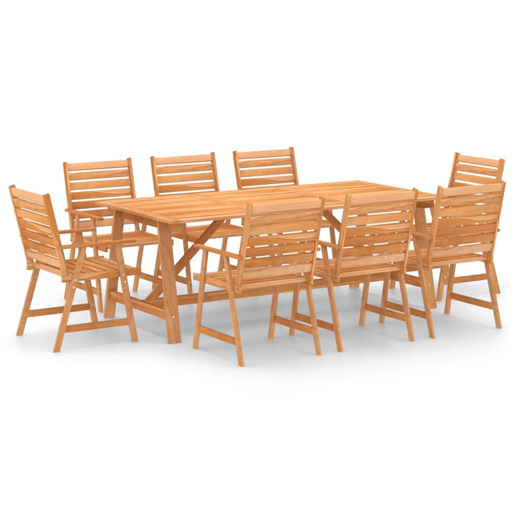 vidaXL Outdoor Dining Set | Rich Warm Colour | Solid Acacia Wood | Large - Brown