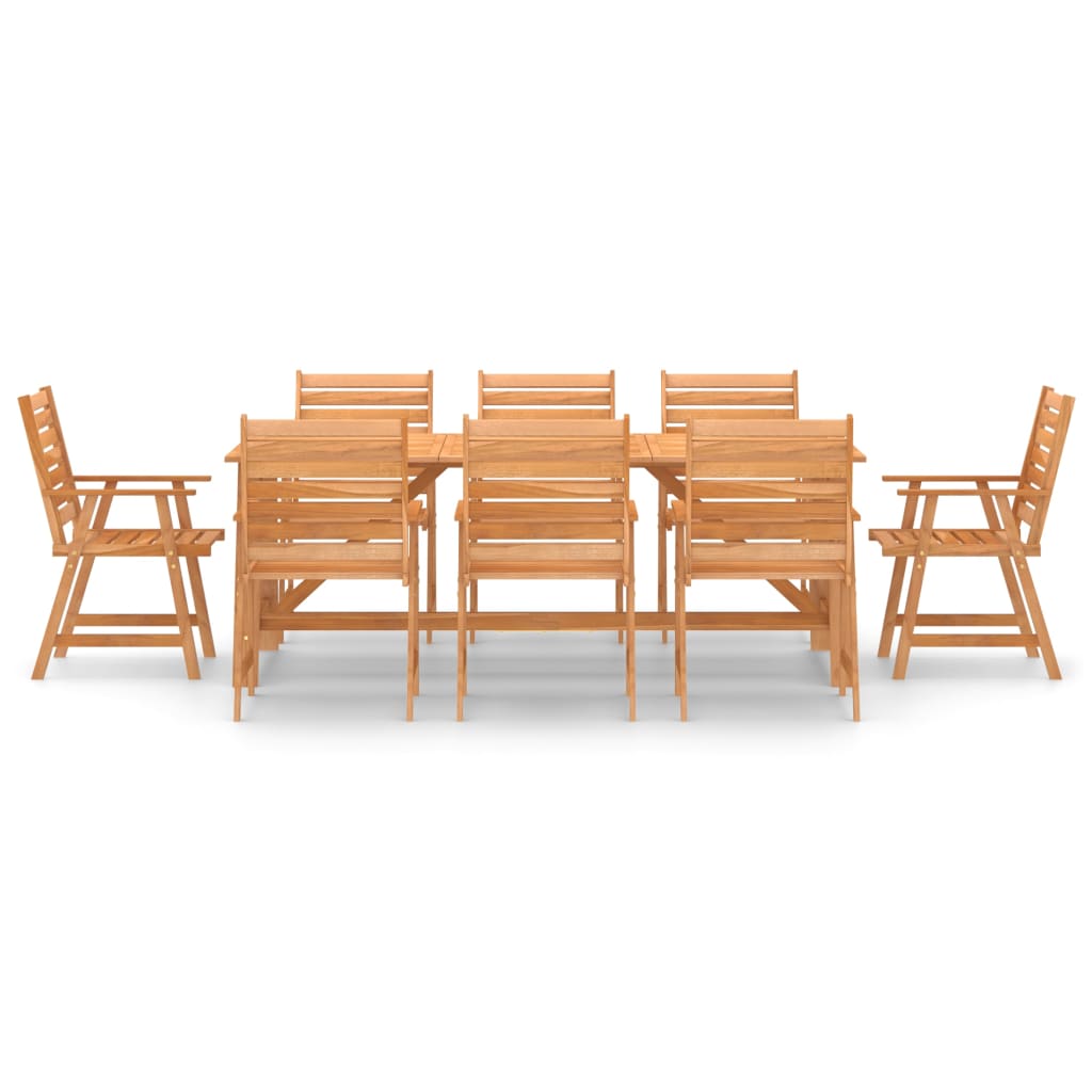 vidaXL Outdoor Dining Set | Rich Warm Colour | Solid Acacia Wood | Large - Brown