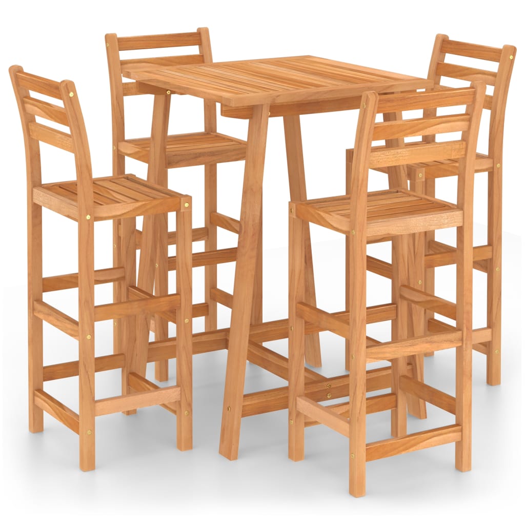 vidaXL Outdoor Bar Set | Natural Acacia | Solid Acacia wood | Medium | Strong - Brown
