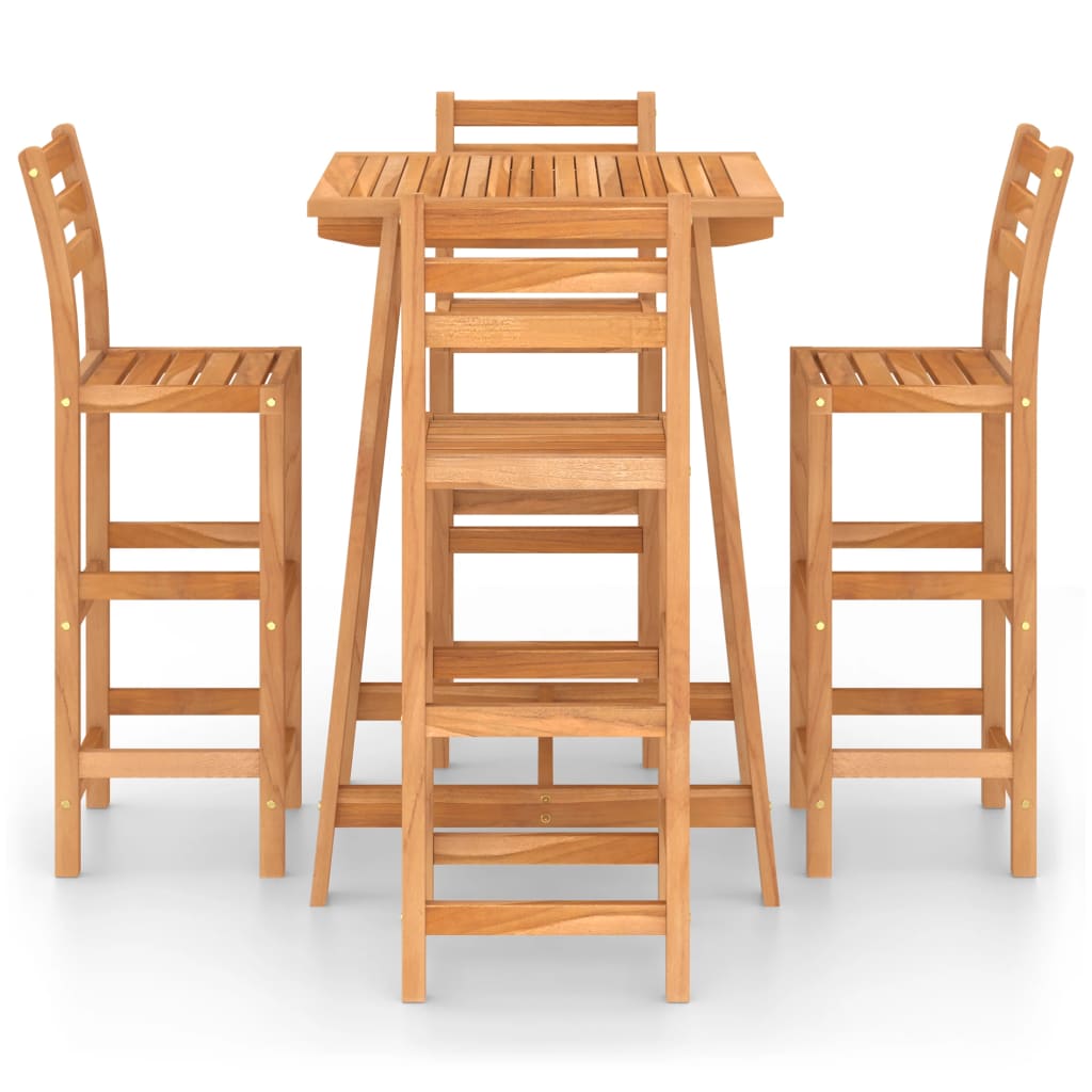 vidaXL Outdoor Bar Set | Natural Acacia | Solid Acacia wood | Medium | Strong - Brown