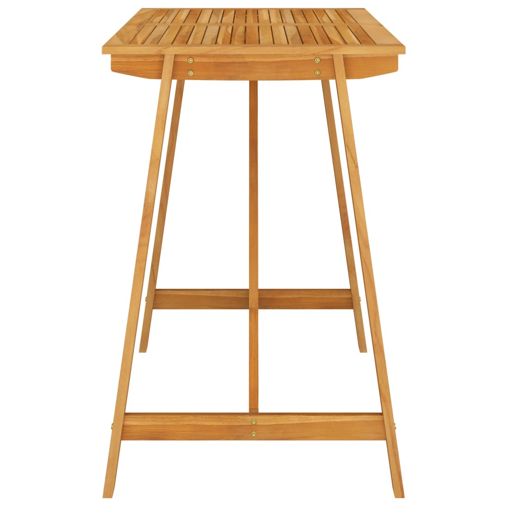 vidaXL Outdoor Bar Set | Natural wood | Solid acacia wood | Medium | Footrest - Brown