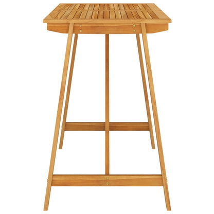 vidaXL Outdoor Bar Set | Natural wood | Solid acacia wood | Medium | Footrest - Brown