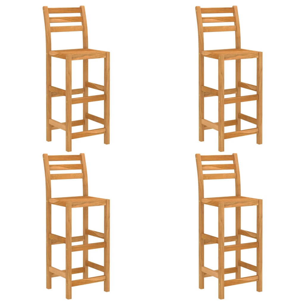 vidaXL Outdoor Bar Set | Natural wood | Solid acacia wood | Medium | Footrest - Brown